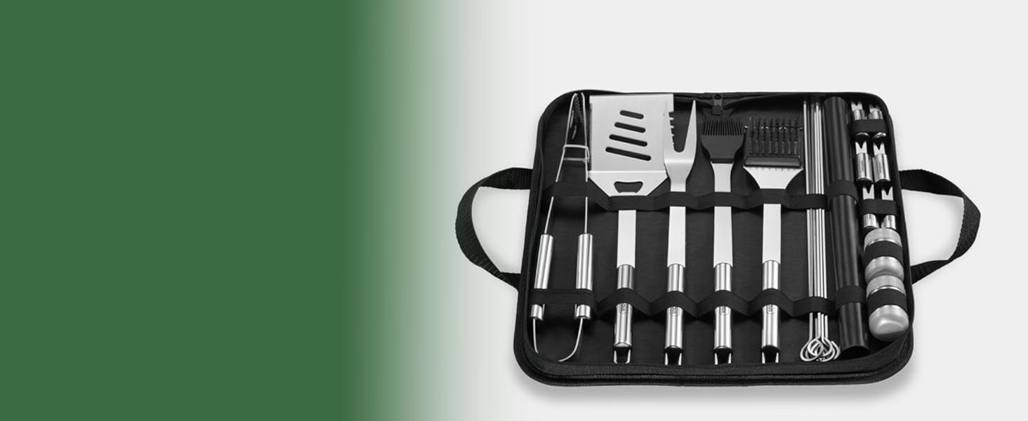 20 piece barbeque accessories kit with carry case