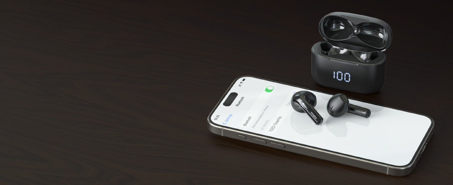 earbuds with wireless charging case