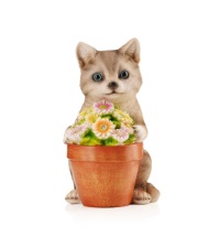 frostproof weather resistant waterproof floral cat ornament ornaments sculptures statue statuette