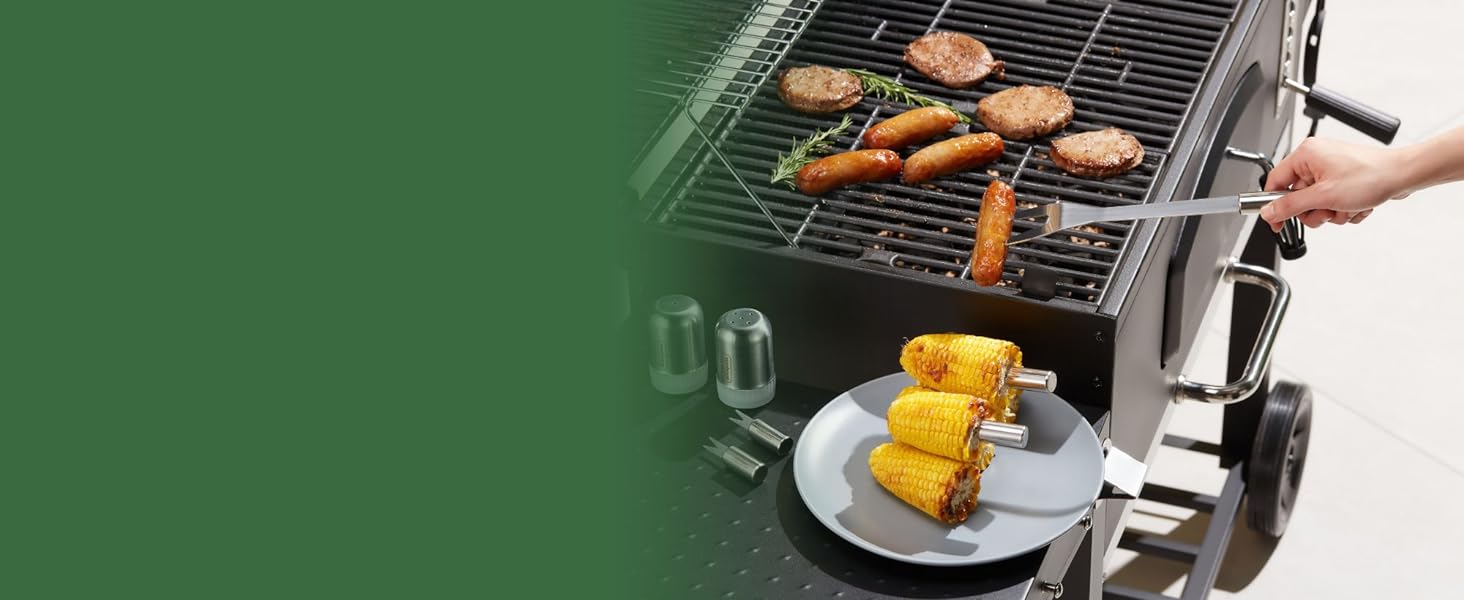 BBQ cooking kit with corn skewers and fork