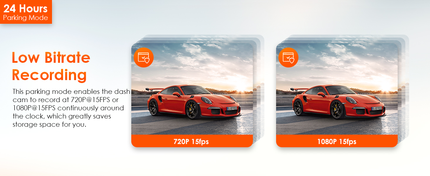 dash cam low bitrate recording