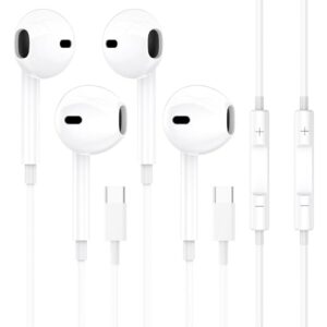 2 Pack USB C In Ear Headphones for iPhone 15 Plus Pro Max