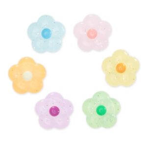 PERFECTSIGHT Cute Glitter Flower Thumb Grip Caps Compatible with Nintendo Switch/OLED/Switch Lite Console