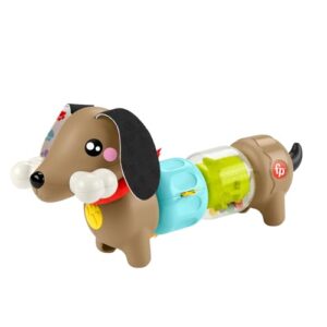 Fisher-Price Baby Sensory Toy FP Pets Click & Spin Activity Pup with Fine Motor Activities for Infants Ages 6+ Months