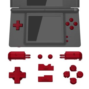 eXtremeRate Scarlet Red Replacement Full Set Buttons for Nintendo DS Lite Handheld Console
