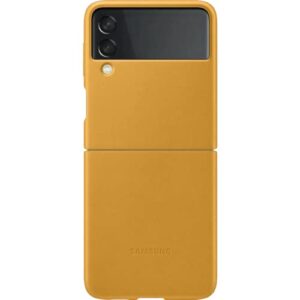 Samsung Galaxy Z Flip3 Leather Cover - Official Samsung Case - Mustard