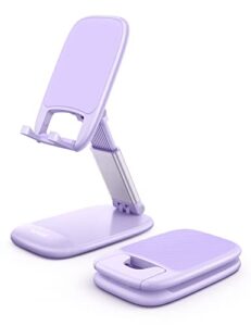 Lamicall Foldable Phone Stand for Desk - Height Adjustable Phone Holder Cradle Dock for iPhone 15 14 Pro Max Plus