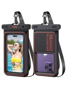 TOPK Waterproof Phone Pouch 2-Pack IPX8 Floating Waterproof Phone Case Dry Bag Compatible with iPhone 15 14 Pro 13 12 11 Pro Max Xs Xr X Samsung S23 S22 S21 Ultra Up to 7.