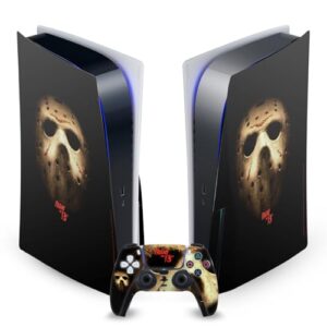 Head Case Designs Officially Licensed Friday the 13th 2009 Jason Voorhees Poster Graphics Vinyl Faceplate Gaming Skin Decal Compatible With Sony PlayStation 5 PS5 Disc Console & DualSense Controlle