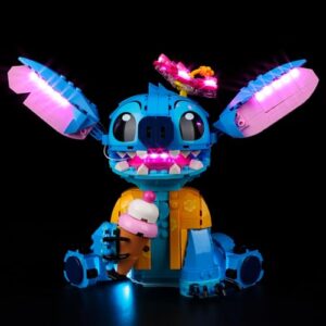 Kyglaring LED Light Kit for Lego Disney Stitch Toy Building Set，The Lighting Set Compatible with Lego 43249; Disney Figure of Hit Movie Lilo and Stitch; Fun Gift for Girls