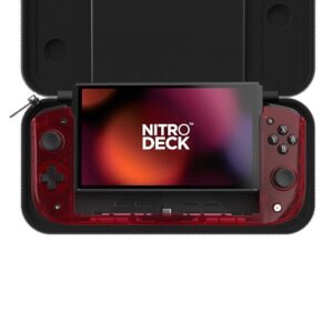 CRKD Nitro Deck Limited Edition with Carry Case - Professional Handheld Deck with Zero Stick Drift for Nintendo Switch and Switch OLED (Atomic Red - Crystal Collection)