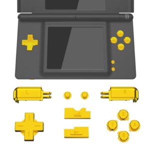 eXtremeRate Chrome Gold Replacement Full Set Buttons for Nintendo DS Lite Handheld Console