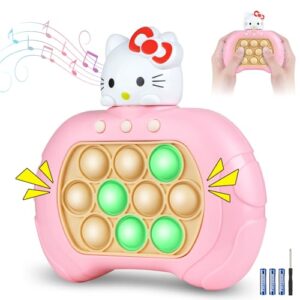 SEUMOO Pop It Game Fidget Toys Light Up Sensory Fidget Toy Button Puzzle Pop Push It Quick Push Bubbles Game Controller Machine Stress Relief Fidget Toys for Kids Adults Console Cady Powde