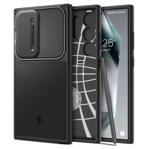 Spigen Optik Armor [Camera Protection] Case Compatible with Samsung Galaxy S24 Ultra - Black