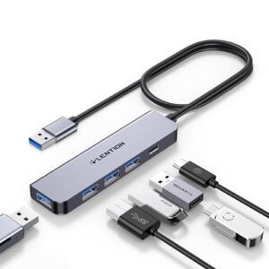 LENTION USB 3.0 Hub for Laptop with 1 m Long Cable