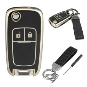 TPU Silicone 2 Buttons Car Key Fob Case Cover For Opel Vauxhall Astra J Insignia Meriva Zafira B Car Key Shell Cover (Black)