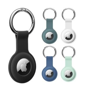 COLORCORAL [5-Pack] AirTag Holder Case- Silicone Case for AirTag Keyring for Keys
