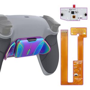 eXtremeRate Rainbow Aura Blue Purple Real Metal Buttons RMB RISE4 Remap Kit for PS5 Controller BDM-030 BDM-040