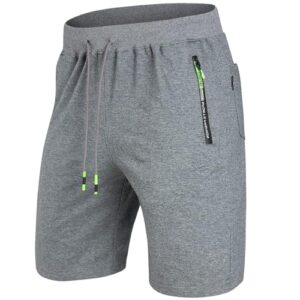 Tansozer Mens Casual Sports Shorts with Elastic Waist Zipper Pockets