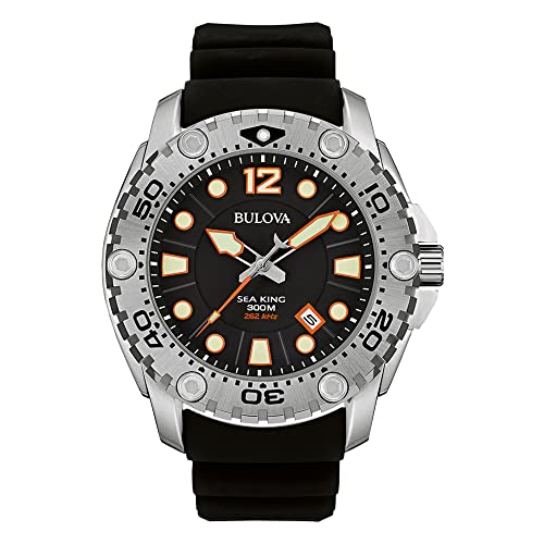 Bulova Sea King Men's UHF Watch with Analogue Display and Black Rubber Strap