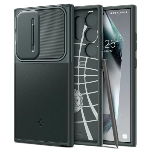 Spigen Optik Armor [Camera Protection] Case Compatible with Samsung Galaxy S24 Ultra - Abyss Gree