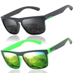 LEDING&BEST Sunglasses Polarised for Men Women Cool Fishing Driving Hiking Ultralight Unisex Classic Vintage Style Ultralight Shades Trave sun glasses UV Protectio