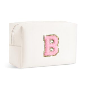 Small Makeup Bags for Women - Waterproof Leather Cosmetic Bag A-Z Personalized Bag Portable Travel Women's Purse