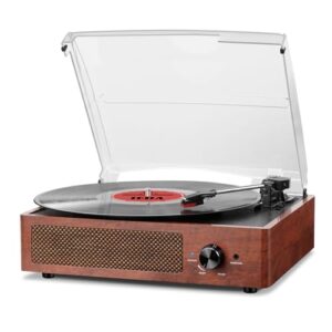 Mersoco Bluetooth Record Player Belt-Driven 3-Speed Turntable