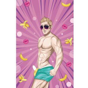 Lemicin Hen Do Party Games - Pin the Banana on the Hunk Big Poster 72 Player Stickers Hen Do Accessories Bridal Shower Bachelorette Night out Party Blindfold game with 2 Eye Mask