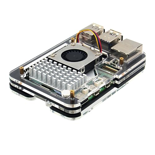 Geekworm Raspberry Pi 5 Acrylic Case with Official Active Coole
