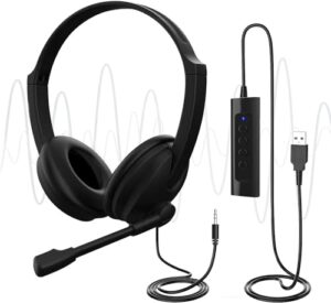 USB Headset with Microphone for PC Laptop