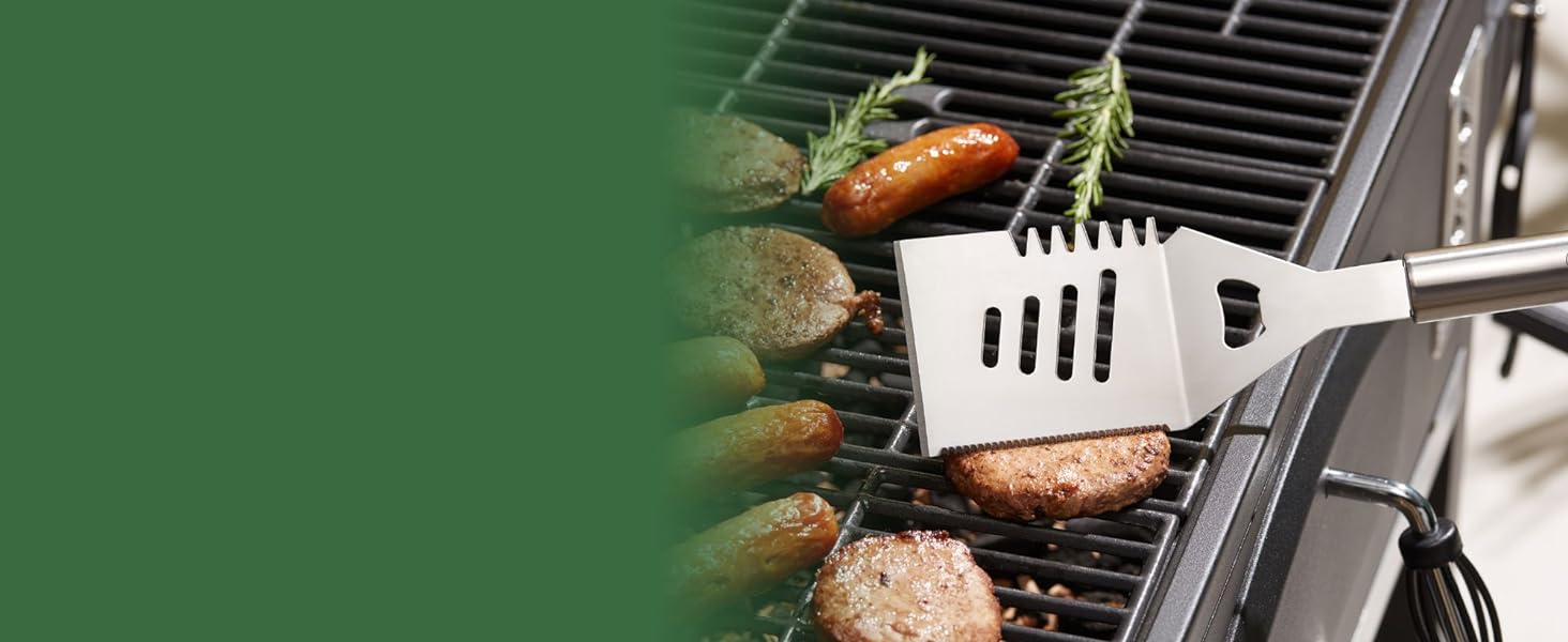 BBQ cooking tool set with 4 in 1 spatula