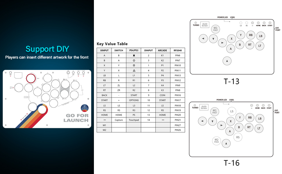 Tastiera Di Gioco Joystick Controller Keypad Per PS3, PS4, PC, NS