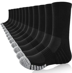 Tmani Men Women Socks Breathable Cushion Crew Moisture Wicking Outdoor Performance Sport Socks for Work Hiking Running Walking