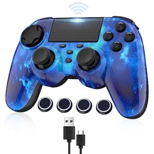 Bonacell Wireless Controller for Ps4 Gamepad with 6-Axis Motion Sensor Turbo Touch Pad Joystick for P-s4/pro/slim/PC Windows Size for Kids/Tee