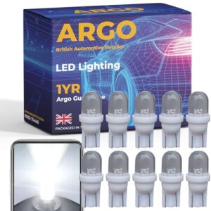 10x T10 501 Car Led Side Light Bulbs Xenon White Bulb Bright Map Dome Interior Halogen Upgrade Bulb Front Rear Number Plate Boot Light 12