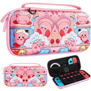 Koecya Carrying Case for Nintendo Switch/Switch OLED Travel Carry Cases for Girls Kids Boys Teen Cute Girly Design Anime Fun Portable Hard Shell Covers Pouch Storage Bag for Nintendo Accessories