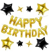 Happy Birthday Balloons Banner, Blue Happy Birthday Foil Balloons 16 Inch Mylar Foil Letter Ballo...