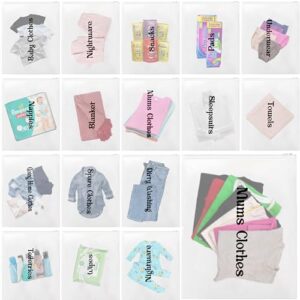 Sealiit 22 x Hospital Maternity Organiser Bags |28 * 35cm & 40 * 50cm| Baby Essentials for Newborn & Mum to Be | Newborn Essentials for Labou