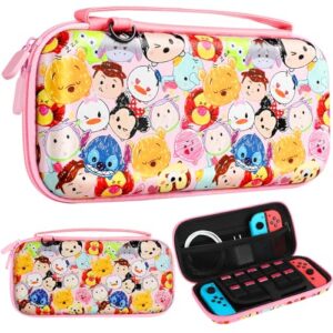 Koecya Carrying Case for Nintendo Switch/Switch OLED Travel Carry Cases for Kids Girls Teen Boys Cute Kawaii Cartoon Character Portable Hard Shell Covers Pouch Storage Bag for Nintendo Accessories