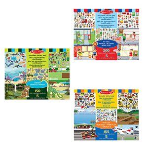 Melissa & Doug Reusable Sticker Book Bundle - My Town