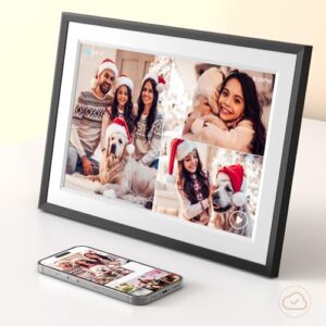 Zcyge Smart Cloud Digital Photo Frame Wifi 10.1 Inch Recording Picture Frames Built in 32GB Electronic photo frame with Video Clips and Photos Instantly Share via Email or App