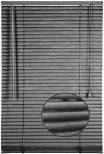 Grey Embossed Pattern PVC Window Venetian Blind Blinds Easy Fit Curtains Trimmable Fittings Windows Treatment Shutters Twist Open Close (Steel Grey Embossed Pattern