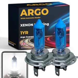 Argo H4 100w Xenon Super Ultra White Bulbs / 6500k Headlight High Low Dipped Main Beam Lamp Canbus Error Free 472 472C P43T Car Van Halogen Hid Upgrade Bright Bulb 12
