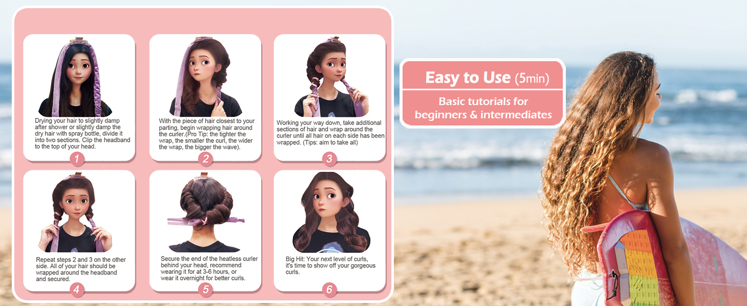 Heatless Curlers Headband