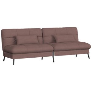 COMHOMA Fabric Sofa Bed 3 Seater Upgraded Frame 5-Gear Back Angle Adjustable Futon Sofa for Living Room