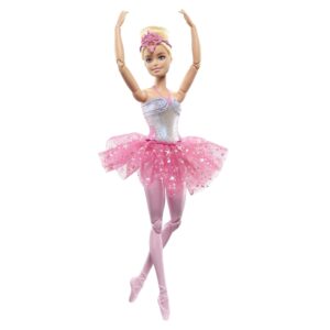 Barbie Dreamtopia Twinkle Lights Ballerina Doll with Blonde Hair & Light-Up Feature Wearing Royal Headband & Pink Tutu