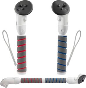 Aukuoy Controller Grips Extension for Quest 3: Dual Handle Attachments for Quest 3 Controller Accessories