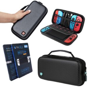 CoralPanda Nintendo Switch Carry Case Coral Logo - Includes OLED Screen Protector - Nintendo Switch/OLED Compatible - Stores 10 Game Carts- Zipped Pouch Accessories - Waterproof Hard Protective