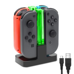 FastSnail Charging Dock Compatible with Nintendo Switch Joy Con and for with Switch OLED with Lamppost LED Indication